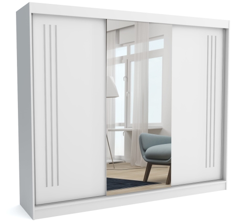 KOLORYSTYKA NA ZDJĘCIU PONIŻEJ: BIAŁY + FRONT BIAŁY + LUSTRO + LISTWY