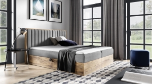 ŁÓŻKO KONTYNENTALNE WOODY 4 / DREWNIANA RAMA