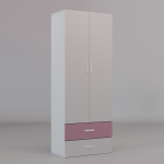 Szafa LUMI 200, 2-drzwiowa, kaszmirowa z półkami, szufladą, z drążkiem