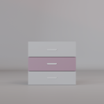 Komoda 3-szuflady kaszmirowa LUMI - do sypialni, pokoju dziecięcego