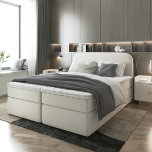 ŁÓŻKO SYPIALNIANE Z POJEMNIKIEM NA POŚCIEL, KONTYNENTALNE, TAPICEROWANE - BONA