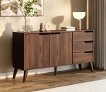 Komoda Nordelo drewniana 160 cm do salonu z szufladami z szafkami