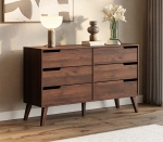 Komoda Nordelo drewniana z szufladami do salonu na nóżkach