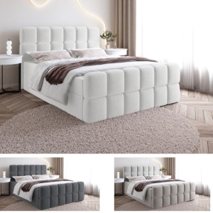 Łóżko kontynentalne, tapicerowane, sypialniane, z pojemnikiem - SELA