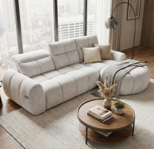  Sorena L narożnik z funkcją relaks elektryczne wysuwane siedzisko boucle - DARMOWA DOSTAWA