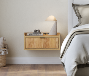 Szafka nocna 40 cm Edison - z szufladą wisząca do sypialni naturalna