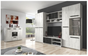 MEBLOŚCIANKA + KOMODA SILVER 