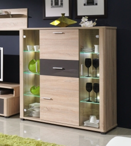 Witryna Zumba 2 / Dąb sonoma +Grafit 