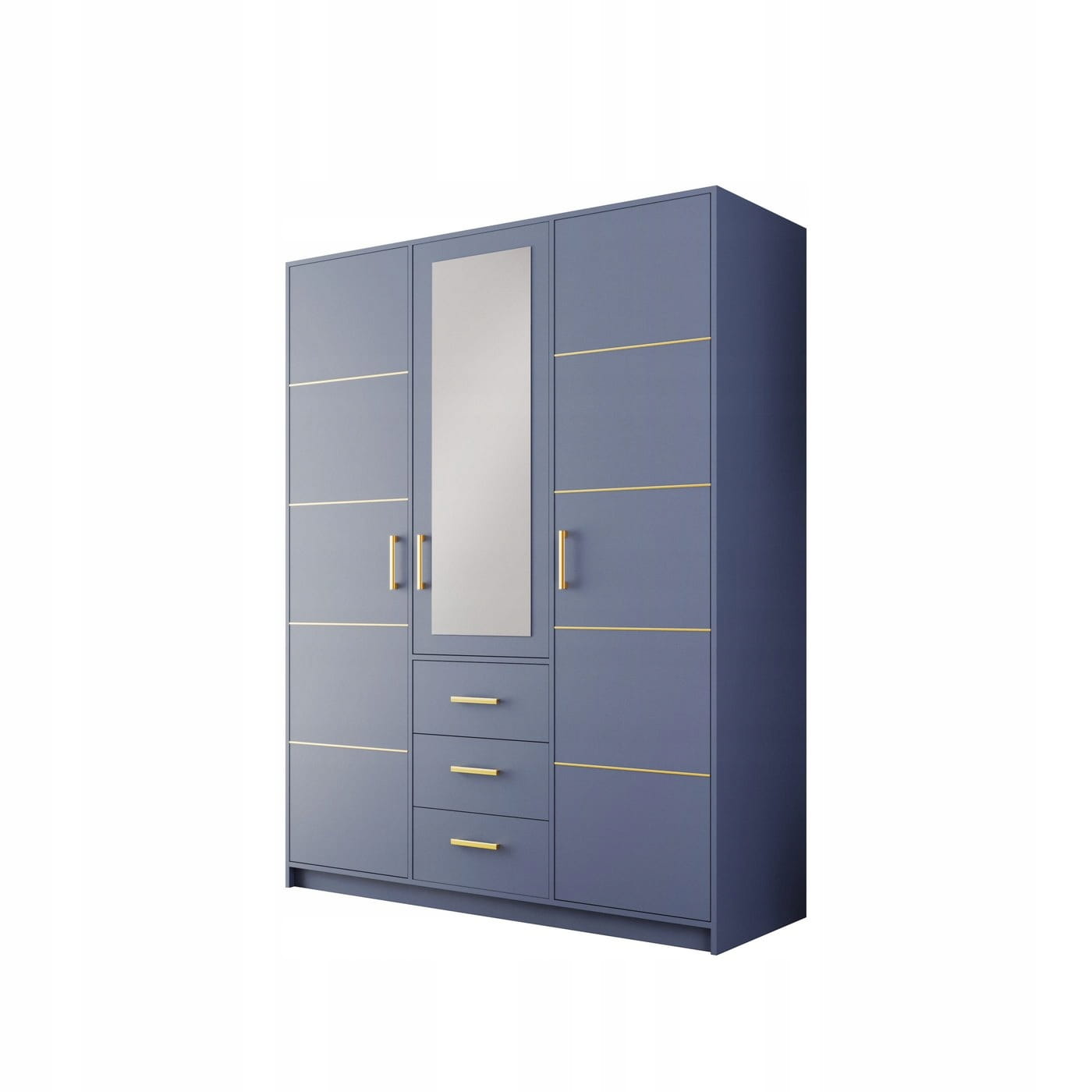 PONIŻEJ PRZEDSTAWIONA SZAFA W KOLORYSTYCE: GEDOFD BLAUW / GEDOFD BLAUW + SPIEGEL